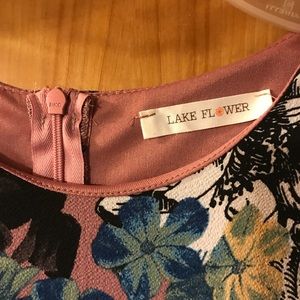 Lake Flower | Dresses | Lake Flower Mauve Floral Midi Dress Size M ...